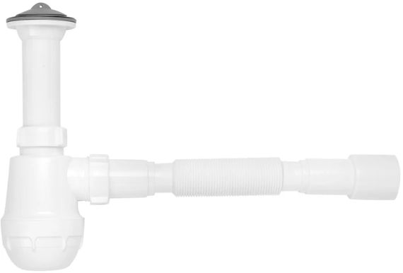 Сифон бутылочный Extra Plast СМ-50 для умывальников и моек, с гибкой трубой