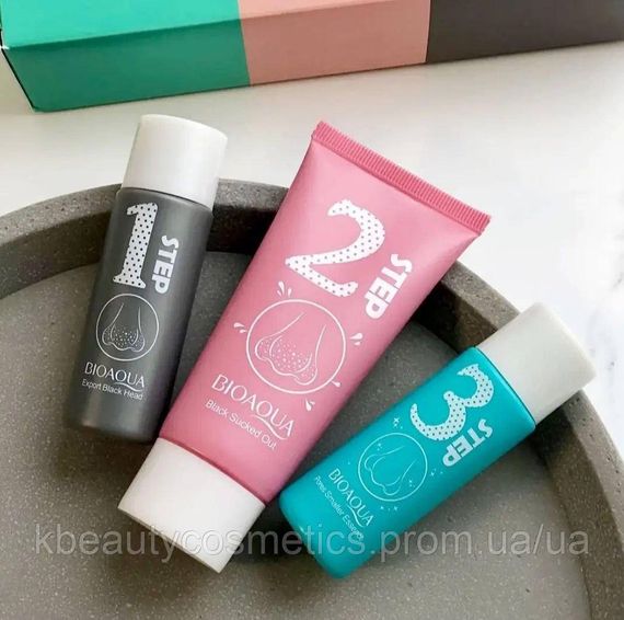 Набір для видалення чорних цяток BIOAQUA 3 Step Green 3 в 1 | Зображення 1