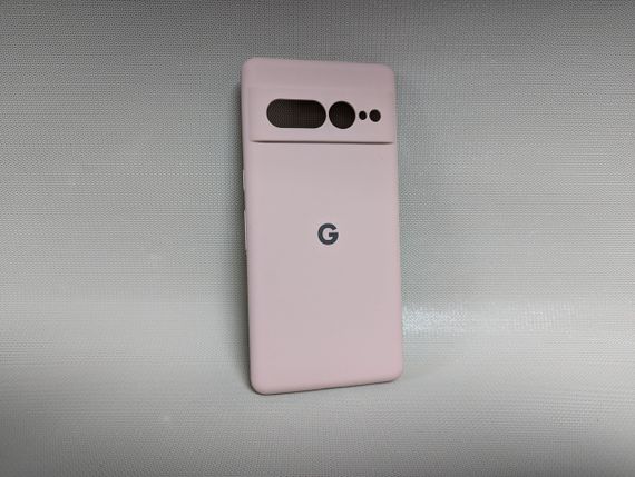 Google Pixel 7 Pro | Протиударний чохол з логотипом | Soft Touch | пудровий