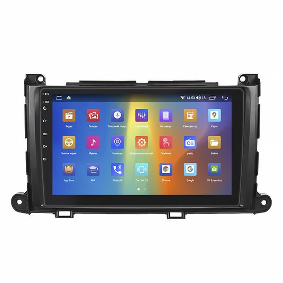 Штатная магнитола Lesko для Toyota Sienna III 2010-2014 IPS 9" 4/64Gb CarPlay 4G Wi-Fi GPS Prime | Зображення 1