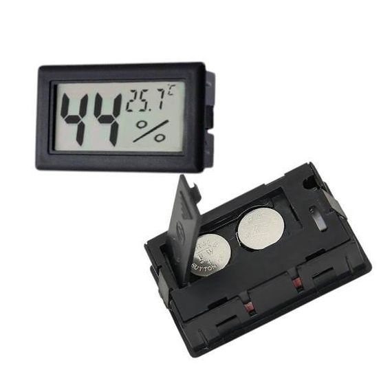 Термометр-гігрометр кімнатний на батарейках WSD-12A Чорний
