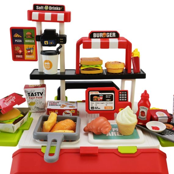 Детская игрушечная кухня "Фаст-фуд" 668-159/160(Red) с аксессуарами | Зображення 3