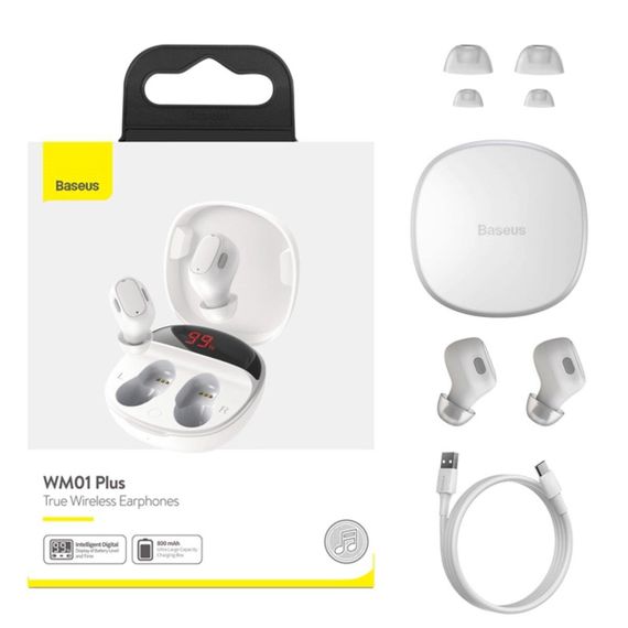 Беспроводные наушники Baseus Encok True Wireless Earphones WM01 Plus White | Зображення 7
