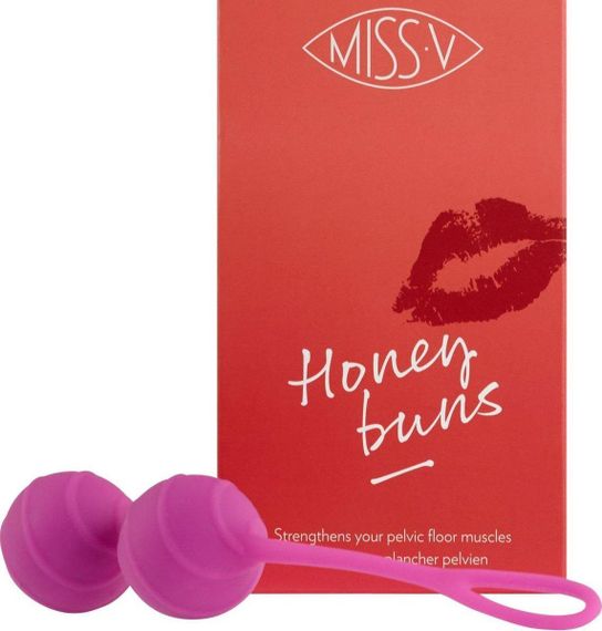 Вагінальні кульки рельєфні Honeybuns Pretty Violet Miss V, рожеві Sex Aura