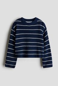 Підлітковий в'язаний светр для дівчинки H&M 134-140 см Синій (25062611A)