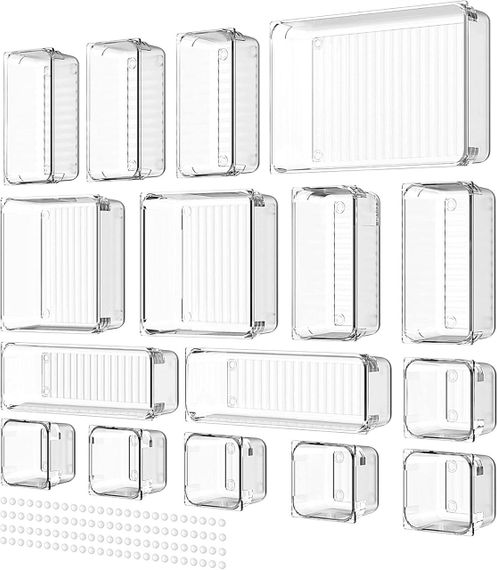 Набір органайзерів для шухляд Yosemy, 16 шт, антиковзкі роздільники, різні розміри, для кухні, косметики, офісу