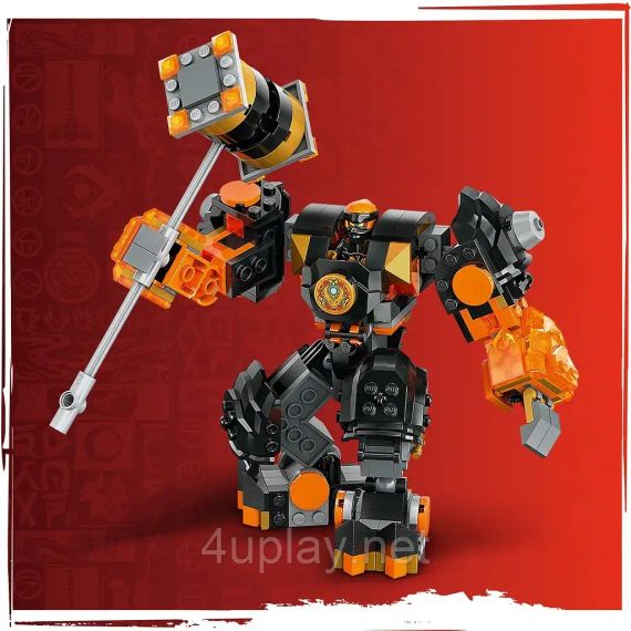 Конструктор LEGO Ninjago: Робот земной стихии Коула (Cole's Elemental Earth Mech) - Настраиваемая фигурка-трансформер | Зображення 5