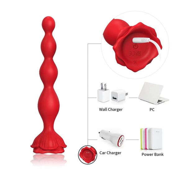Анальный стимулятор - Rosestick Red, 9 Vibration Functions sexstyle | Зображення 5