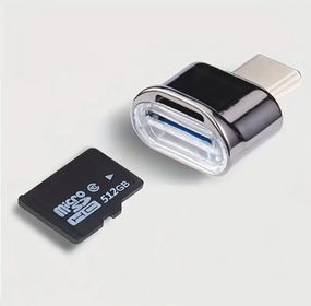 Компактный, высокоскоростной кардридер Type-C → MicroSD/TF. Чёрный