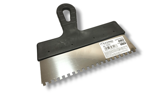 Шпатель 250мм зубчатий 6х6 мм СТАЛЬ (арт.37161)