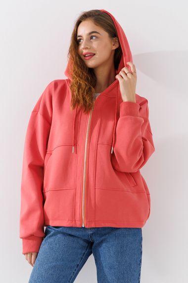 Толстовка однотонна жіноча 24-103 3XL Теракотовий shop (2000990652652) | Зображення 2