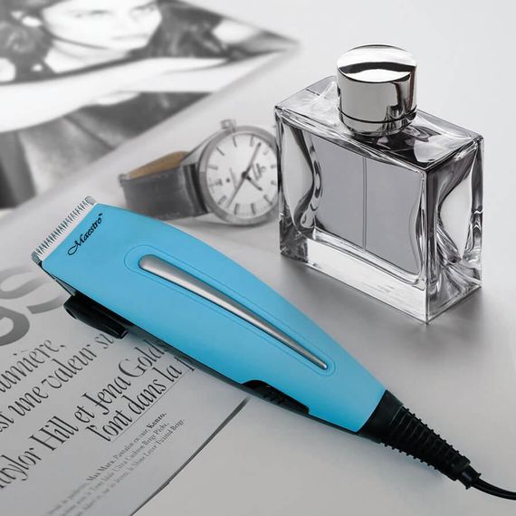 Машинка для стрижки волос Maestro MR-652C-BLUE, проводная, с насадками | Зображення 1