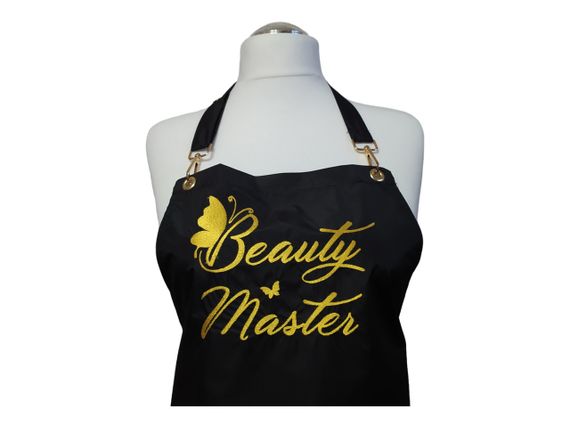 Фартук мастера эпиляции визажа шугаринга черный с вышивкой Beauty Master 00134 | Зображення 1