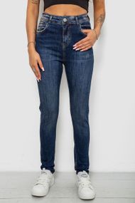 Джинси жіночі однотонні Skinny, колір синій, 244R11989