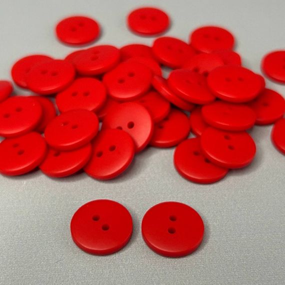 10 шт. - Ґудзики сорочкові Ø-15мм - червоний матовий
