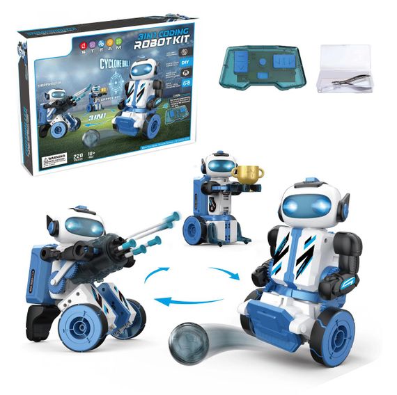 Конструктор Робот Kit 3в1 Футболіст/Снайпер/Воротар / Робот-іграшка Footballer/Sharpshooter/Gripper, 220 деталей Білий | Зображення 4