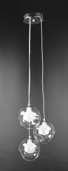 Люстра підвісна на 3 лампочки 26339 Хром 20-100х23х23 см.