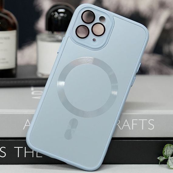 Чохол TPU+Glass Sapphire Midnight with MagSafe для Apple iPhone 12 Pro Max (6.7") Блакитний / Blue | Зображення 1