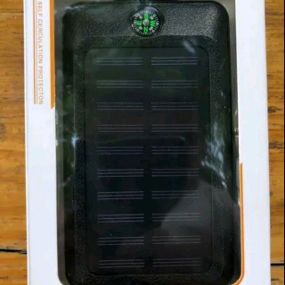 Портативний зарядний пристрій Power Bank 20000 mAh Solar LED, Повербанк - заряджання зовнішній акумулятор компас | Зображення 1