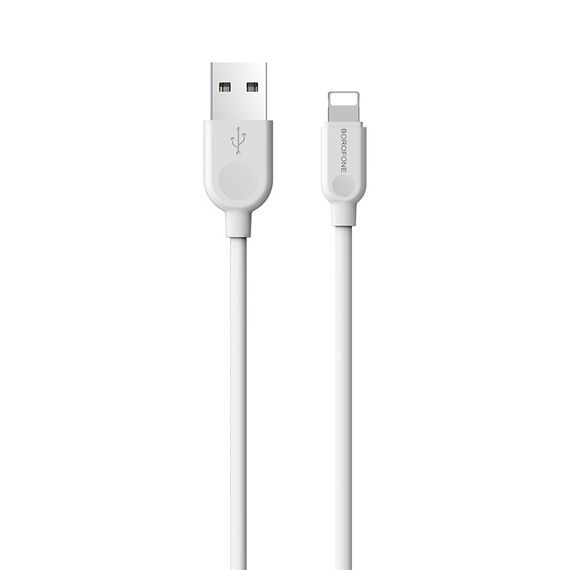 USB - Lightning кабель для iPhone Borofone BX14, 2.4A, Білий, 3m | Зображення 3