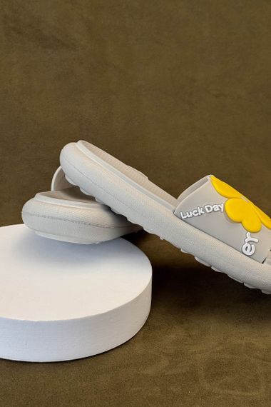 Шльопанці жіночі з аплікацією, колір сірий, 243R5028-1 | Зображення 3