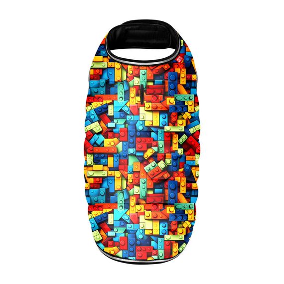 Курточка-накидка для собак WAUDOG Clothes, малюнок "Блоки", M, А 37 см, B 52-62 см, С 36-47 см | Зображення 2
