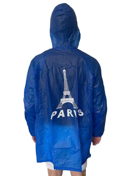 Дощовик Paris Blue — Стильний вологозахисний плащ із капюшоном, 5000 мм H2O (Розмір L) | Зображення 2