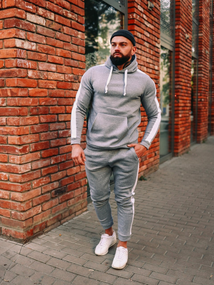Костюм Лампас Зима сіро-білий S XL