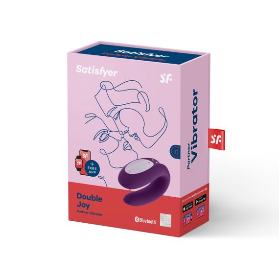 Смартвібратор для пар Satisfyer Double Joy Violet із широким кліторальним стимулятором | Зображення 6