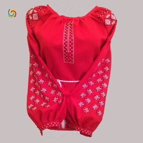 Рубашка Украинская вышиванка 10565 цвет красный размер M/L