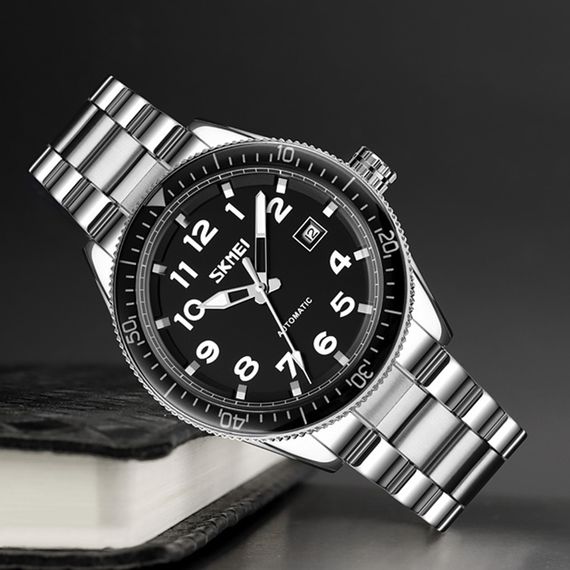 Чоловічий годинник Skmei 9232SSIBK Silver/Black-steel strap | Зображення 3