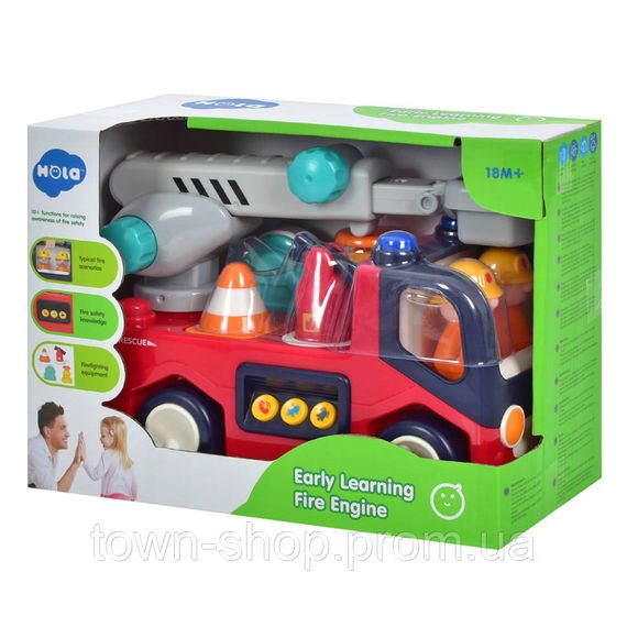 Детская Пожарная машинка Hola Toys E9998-HL со светом и звуком | Зображення 5