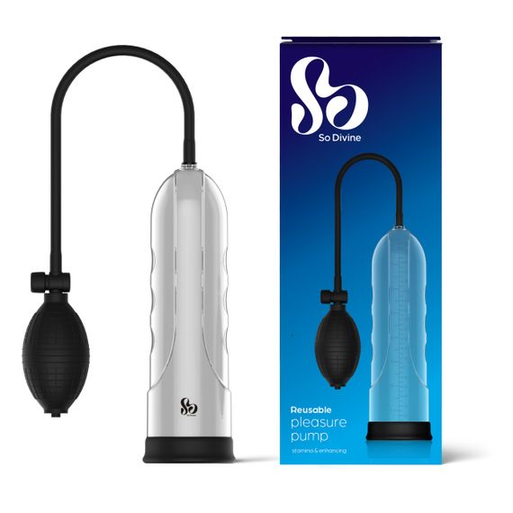 Вакуумная помпа для пениса Pleasure Penis Pump, чёрная, So Divine (Великобритания) sexstyle