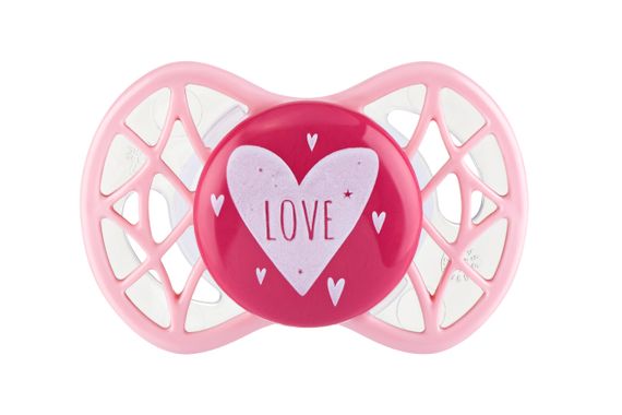 Пустышка симметрическая Nuvita NV7065 Air55 Cool 0m+ &quot;LOVE&quot; розово-персиковая (NV7065PR)