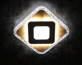 Сучасний квадратний світильник стельовий LED для кімнати кухні ванної 25124 Білий 4х25х25 см.