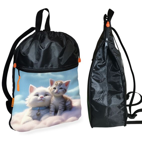 Школьный рюкзак детский с котенком + Сумка для обуви спортивной формы рюкзак-мешок  для мальчика (01701) | Зображення 1
