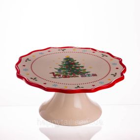 Тортовница фарфоровая на ножке New Year Ø21 (см) CR-1-6