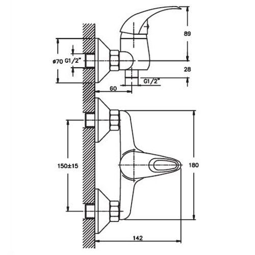 Змішувач для душа Haiba PREMIERE 003 (HB0346) | Зображення 1