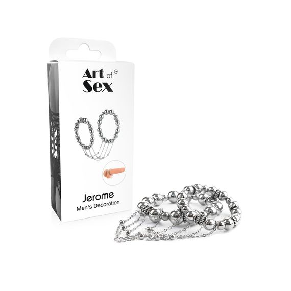 Сексуальна прикраса на пеніс та мошонку Art of Sex - Jerome, Срібло | Зображення 3