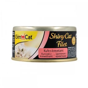 Вологий корм з куркою та креветками для котів GimCat Shiny Cat Filet, 70 гр