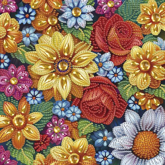 Алмазна мозаїка "Квіткова колекція" BH029 неповна викладка 25х25 см