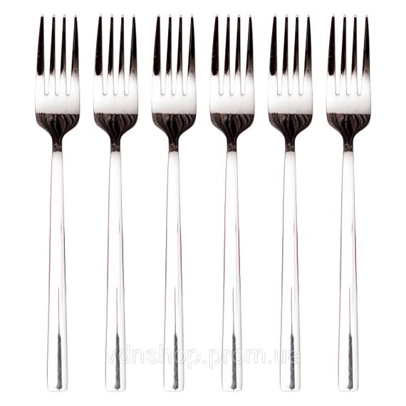 Набор столовых вилок 6 штук из нержавеющей стали 20.5 (см) Серебро HP-8-23 | Зображення 1