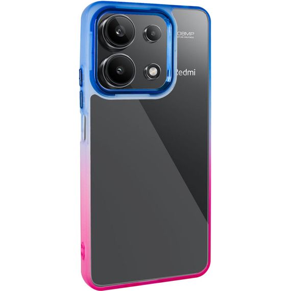 Чехол TPU+PC Fresh sip series для Xiaomi Redmi Note 13 4G Розовый / Синий