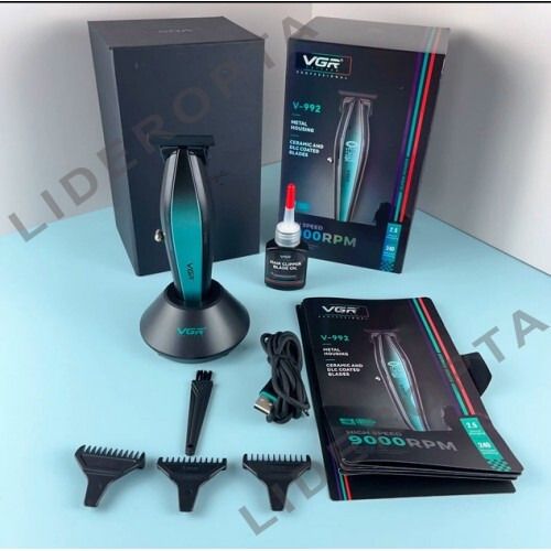 Комплект VGR 2 в 1 V-270&amp;V-992 GREEN, машинка для стрижки та триммер з LED-дисплеєм та акумулятором 2000 mAh (47869-V-270&V-992_2365)