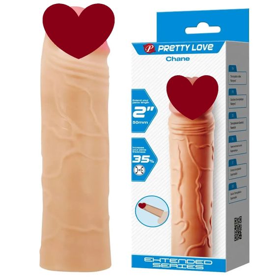 Насадка презерватив Pretty Love — Chane 2" (50 mm) Extended Series, BI-026254 sexstyle