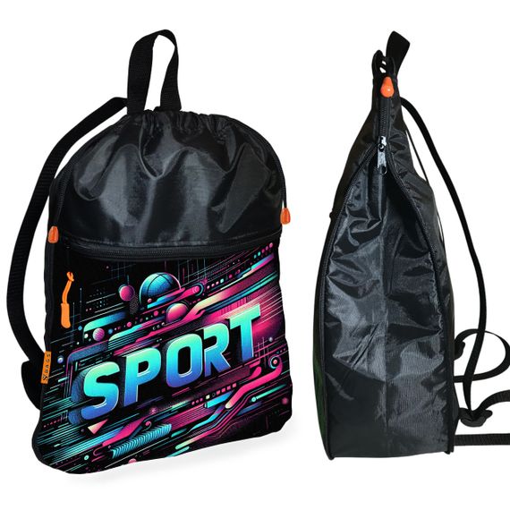 Рюкзак-мешок для обуви,спортивной формы Sport детская сумка для сменки с расширителем (01430)