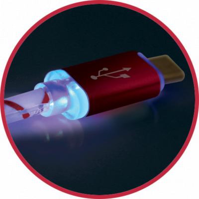 Дата кабель USB 2.0 AM to Lightning 1.0m ACH03-03LT RedLED backlight Defender (87552) | Зображення 3