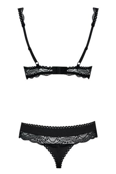 Комплект Obsessive MIAMOR SET S / M чорний відкритий, груди, Черный, S/M | Зображення 1
