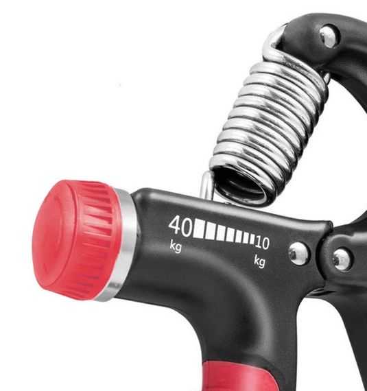 Еспандер кистьовий PowerPlay PP-4323 з регульованим навантаженням 10-40 кг. Strength Grip Чорно-червоний | Зображення 2