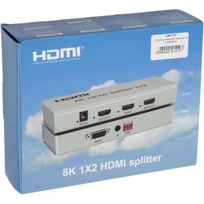 Разветвитель PowerPlant HDMI 8K 1x2 (CA914197) | Зображення 4